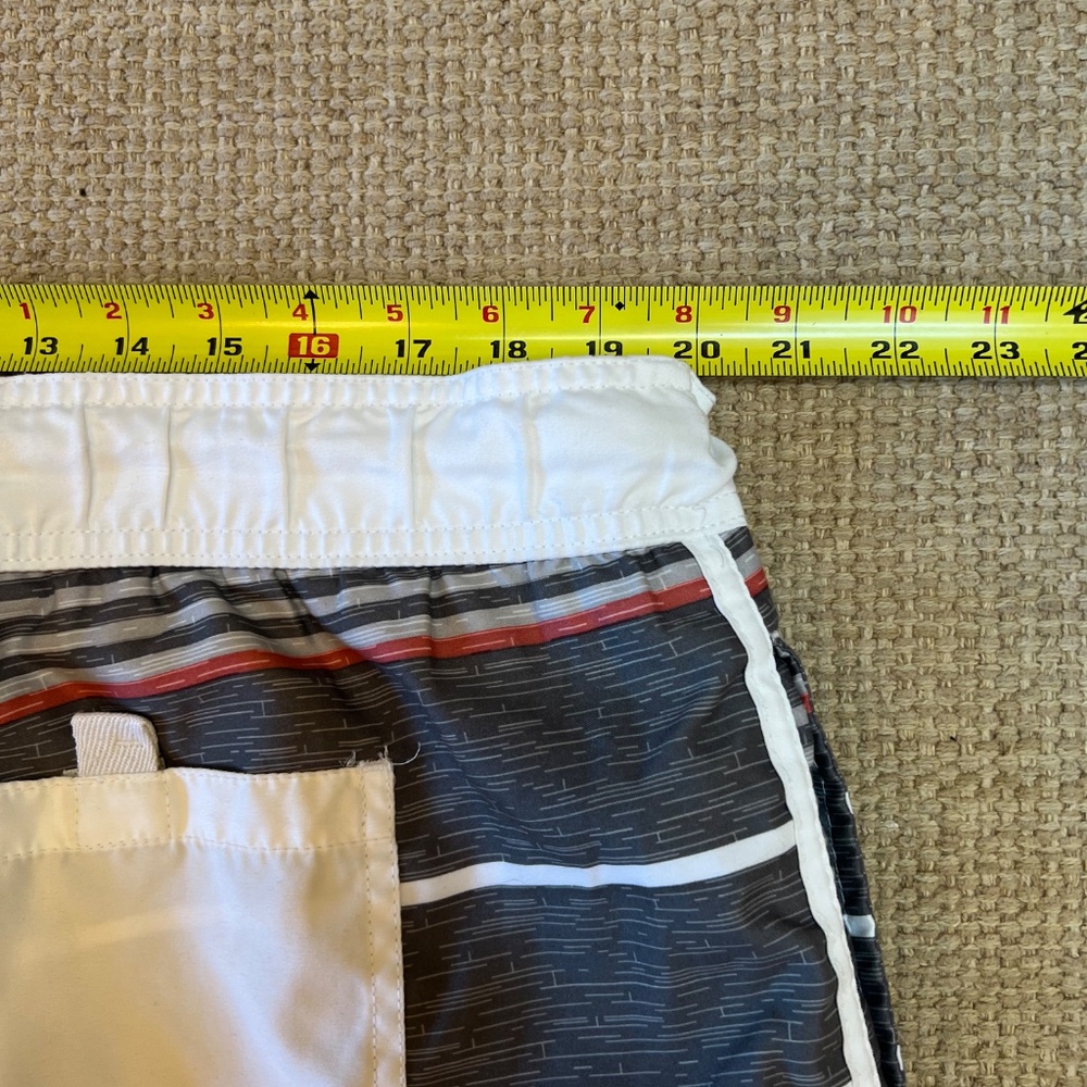 OP Board Shorts Mens XLFloral Stripe Gray Orange Surf Swim Summer Retro Y2K - Picture 3 of 14